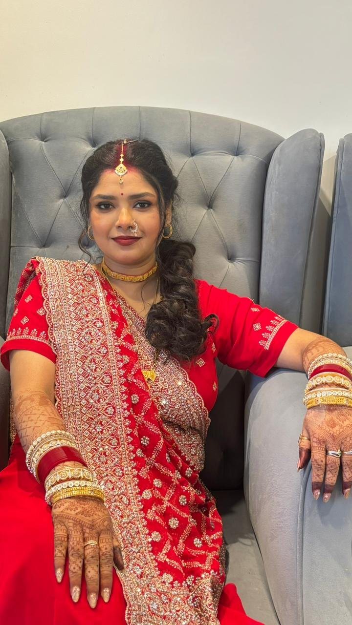 Bridal makeup and hairstyling by SB Makeovers, Prayagraj